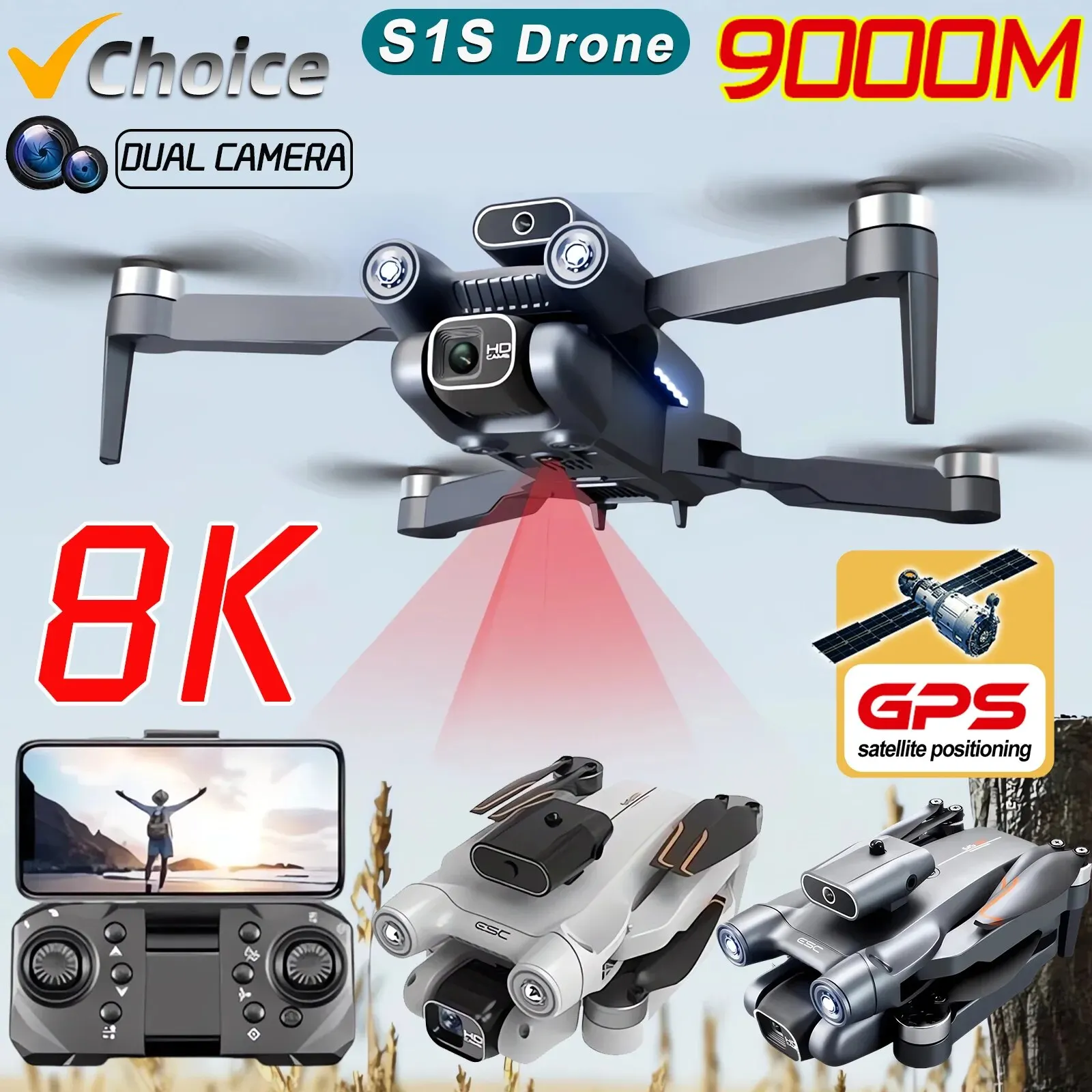 S1S Drone kamera GPS 5G 8K pro - Drone Cinematic ulasan dan harga
