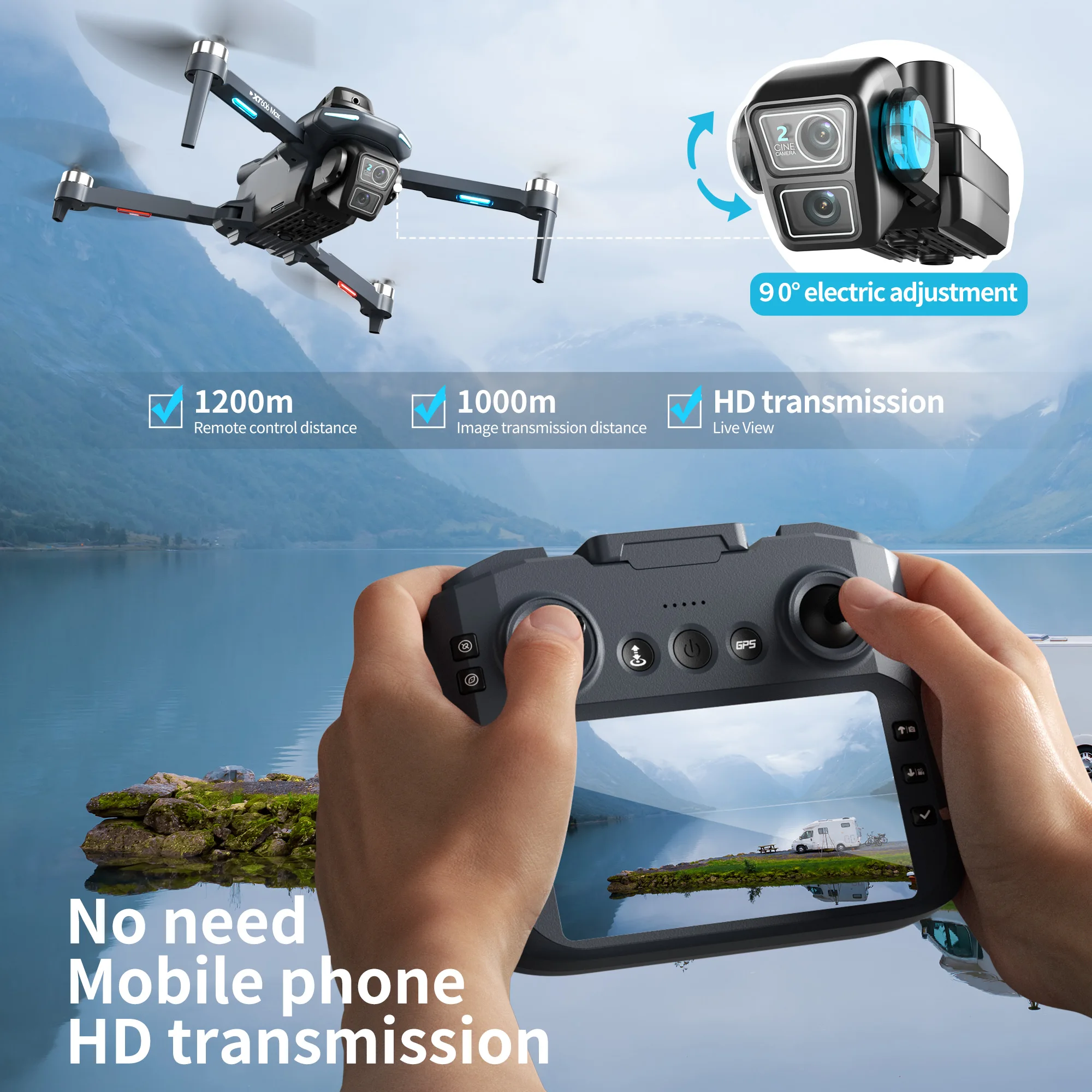 Drone Lenovo XT606 MAX GPS 4K  - Drone Mapping ulasan dan harga
