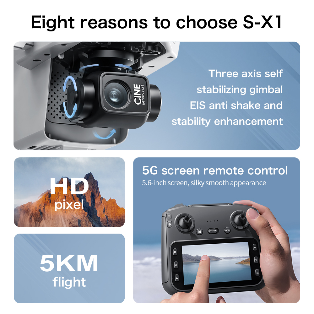 Drone Lenovo S-X1 8K HD Profes - Drone Multispectral ulasan dan harga