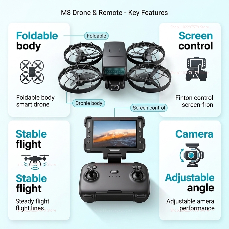 Drone Baru M8 GPS 8K Profesion - Drone Lidar ulasan dan harga